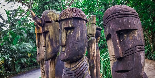 Statues made out of wood